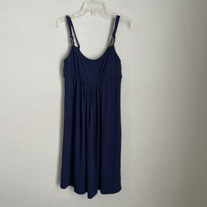 Robin Piccone Navy Blue Sleeveless Dress Gold Tone Hardware